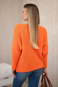 V - neck sweater IT - 51 / – Orange цвет / color | Lexline Fashion