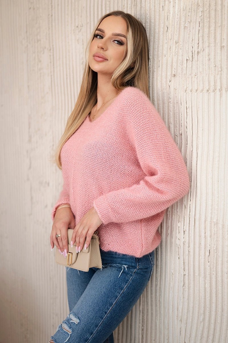 V - neck sweater IT - 51 / – Powder цвет / color | Lexline Fashion