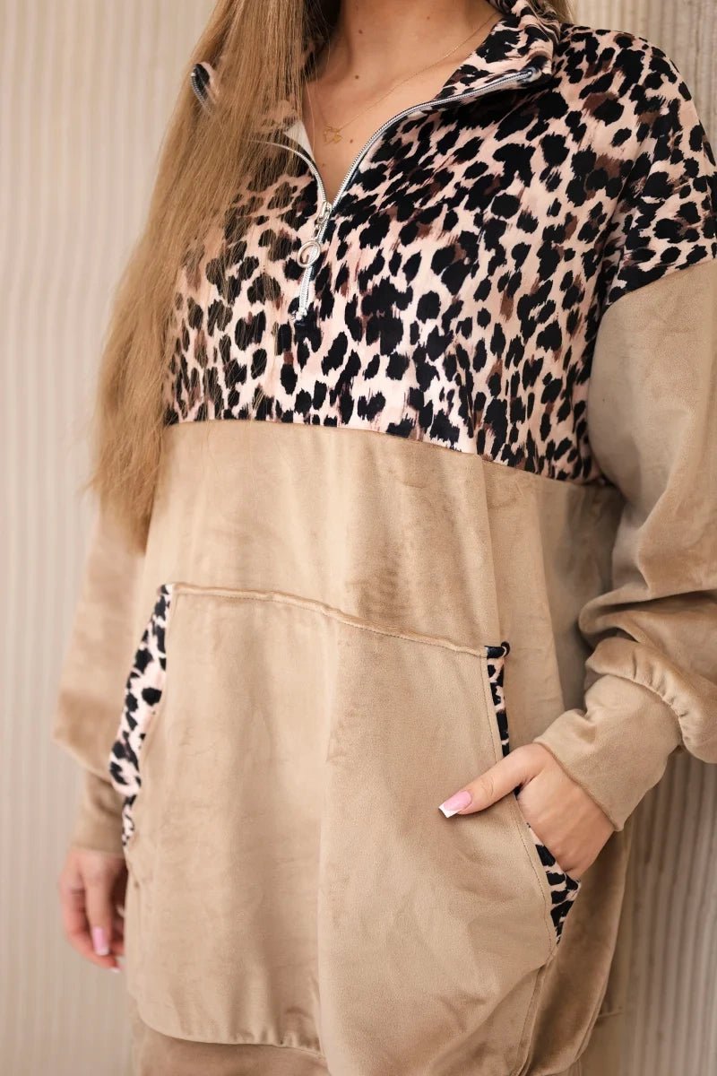 Velor dress 9388 / – Camel цвет / color | Lexline Fashion