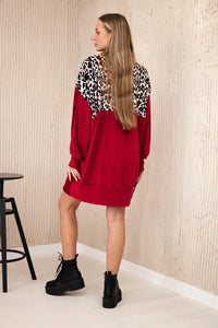 Velor dress 9388 / – Maroon цвет / color | Lexline Fashion