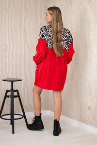 Velor dress 9388 / – Red цвет / color | Lexline Fashion