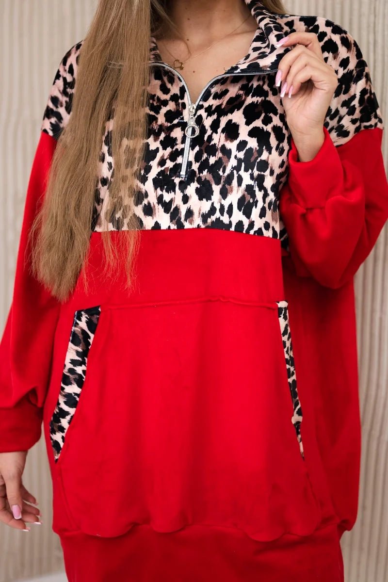 Velor dress 9388 / – Red цвет / color | Lexline Fashion