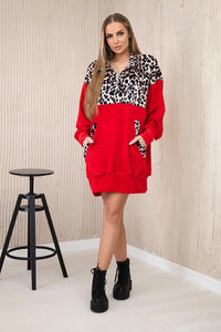 Velor dress 9388 / – Red цвет / color | Lexline Fashion