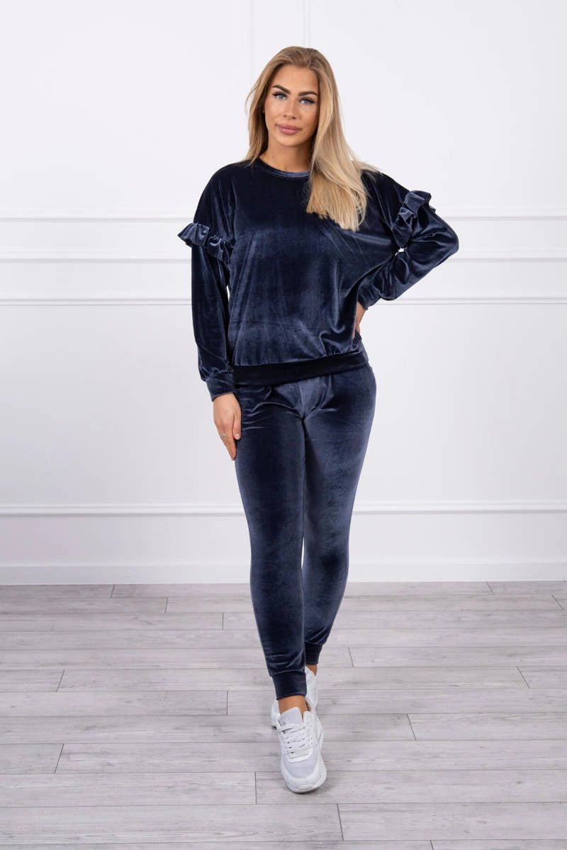 Velor set with frills 9236 / – Graphite цвет / color | Lexline Fashion