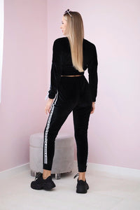 Velor set with inscription 67803 / – Black цвет / color | Lexline Fashion