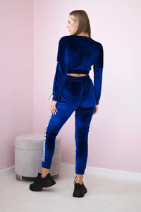 Velor set with inscription 67803 / – Blue cornflower цвет / color | Lexline Fashion