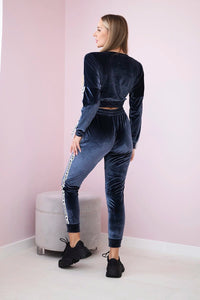 Velor set with inscription 67803 / – Graphite цвет / color | Lexline Fashion