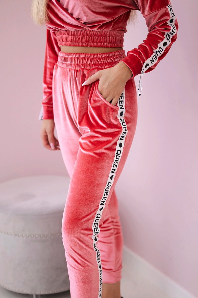 Velor set with inscription 67803 / – Raspberry цвет / color | Lexline Fashion