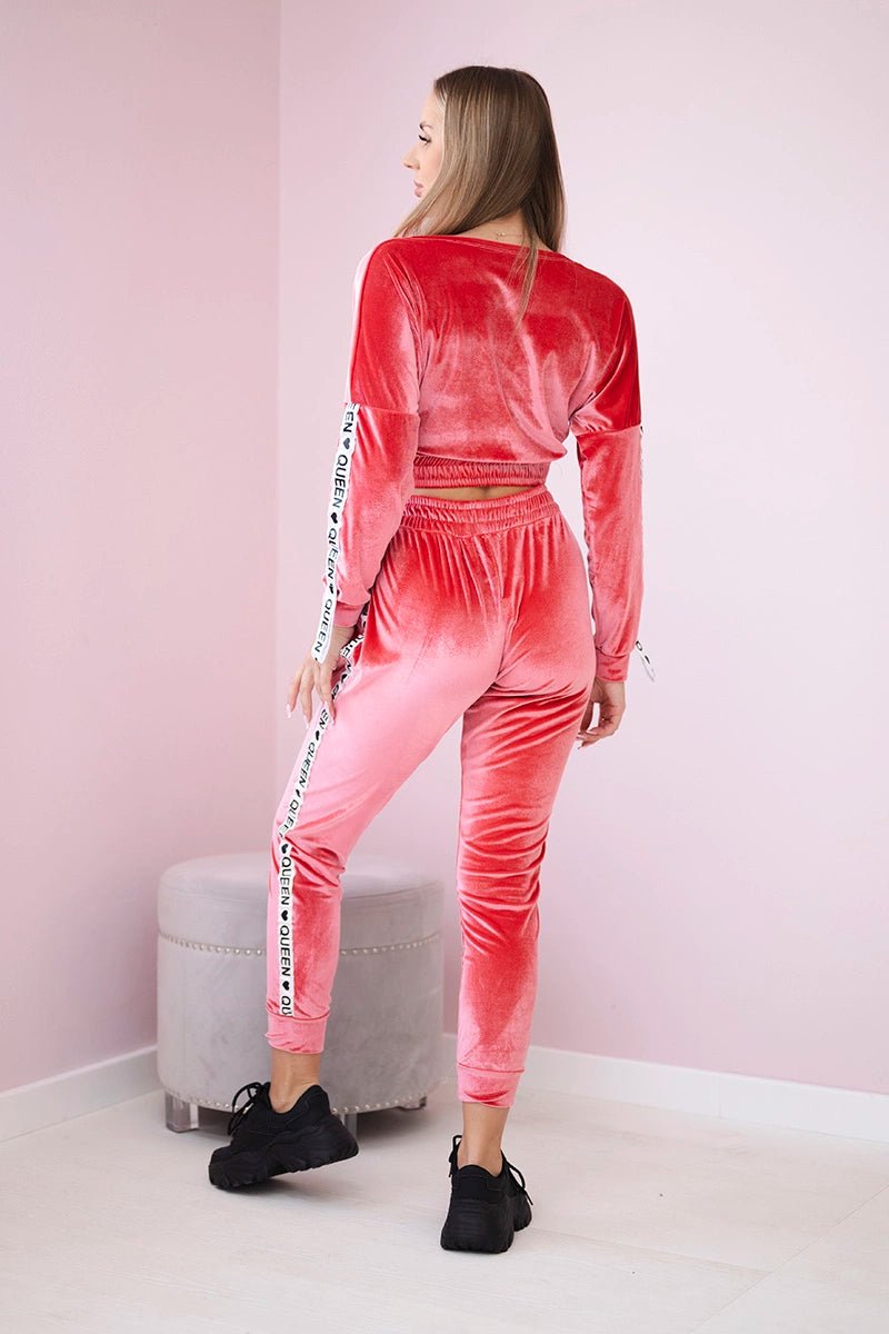 Velor set with inscription 67803 / – Raspberry цвет / color | Lexline Fashion