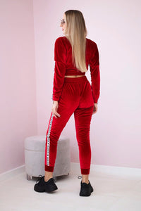 Velor set with inscription 67803 / – Red цвет / color | Lexline Fashion