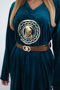 Velour dress with belt ART9155 / – Marine цвет / color | Lexline Fashion
