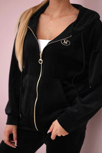 Velour set hoodie + pants 6106 / – Black цвет / color | Lexline Fashion