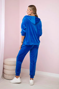 Velour set hoodie + pants 6106 / – Blue cornflower цвет / color | Lexline Fashion