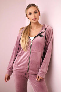 Velour set hoodie + pants 6106 / – Dark || pink цвет / color | Lexline Fashion