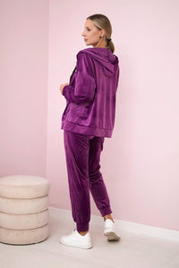 Velour set hoodie + pants 6106 / – Dark || purple цвет / color | Lexline Fashion