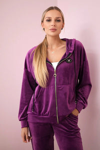 Velour set hoodie + pants 6106 / – Dark || purple цвет / color | Lexline Fashion