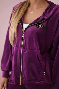 Velour set hoodie + pants 6106 / – Dark || purple цвет / color | Lexline Fashion