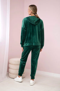 Velour set hoodie + pants 6106 / – Green цвет / color | Lexline Fashion