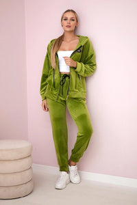 Velour set hoodie + pants 6106 / – Kiwi цвет / color | Lexline Fashion