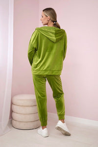 Velour set hoodie + pants 6106 / – Kiwi цвет / color | Lexline Fashion