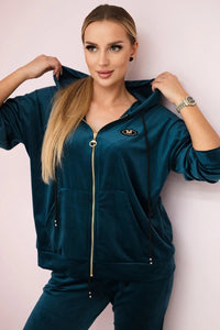Velour set hoodie + pants 6106 / – Marine цвет / color | Lexline Fashion