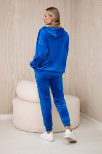 Velour set of sweatshirt + pants 5629Q / – Blue cornflower цвет / color | Lexline Fashion