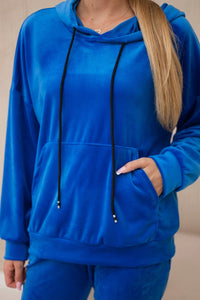 Velour set of sweatshirt + pants 5629Q / – Blue cornflower цвет / color | Lexline Fashion