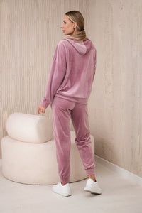 Velour set of sweatshirt + pants 5629Q / – Dark || pink цвет / color | Lexline Fashion
