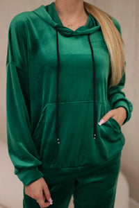 Velour set of sweatshirt + pants 5629Q / – Green || Light цвет / color | Lexline Fashion