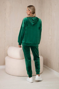 Velour set of sweatshirt + pants 5629Q / – Green || Light цвет / color | Lexline Fashion