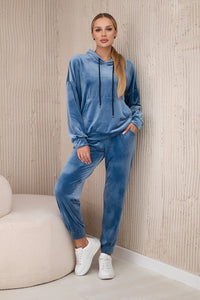 Velour set of sweatshirt + pants 5629Q / – Jeans цвет / color | Lexline Fashion