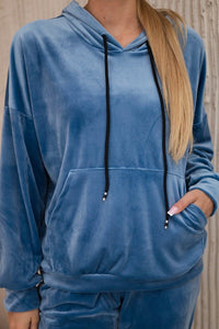 Velour set of sweatshirt + pants 5629Q / – Jeans цвет / color | Lexline Fashion
