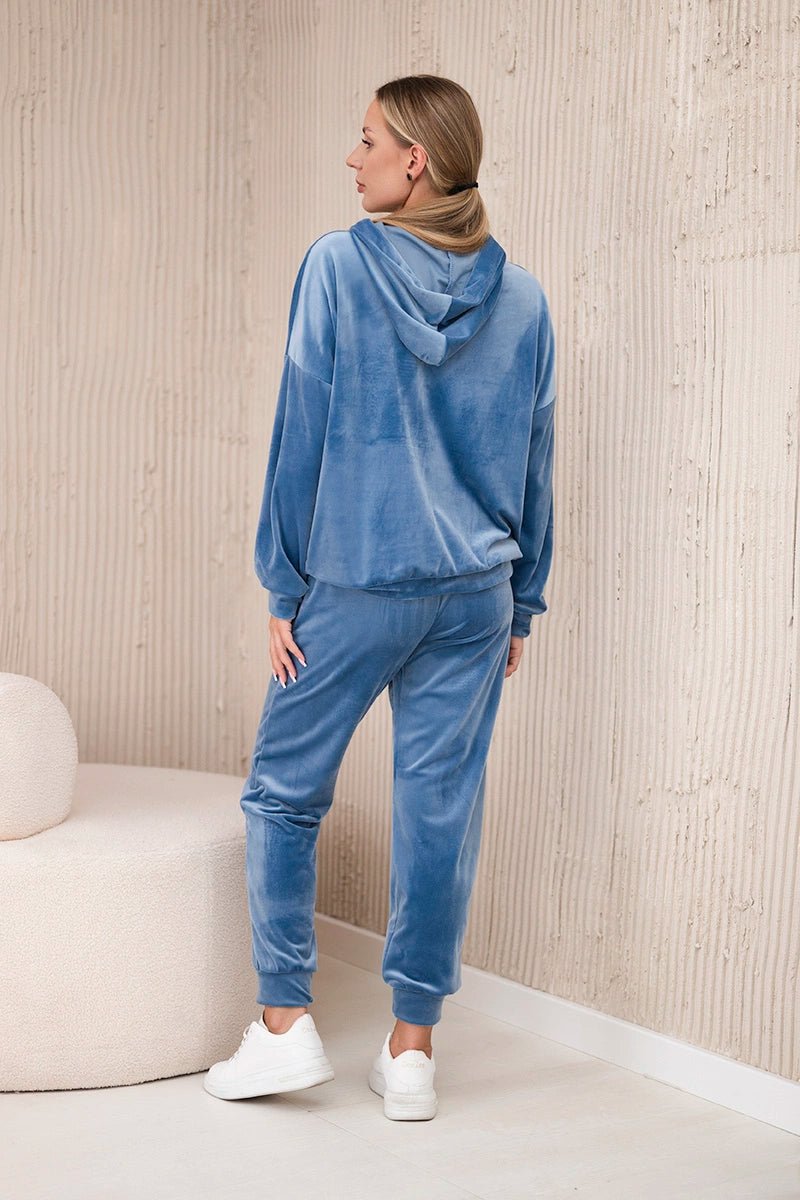 Velour set of sweatshirt + pants 5629Q / – Jeans цвет / color | Lexline Fashion