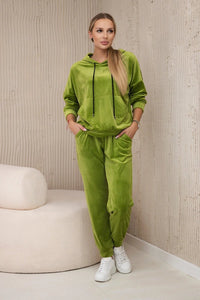 Velour set of sweatshirt + pants 5629Q / – Kiwi цвет / color | Lexline Fashion