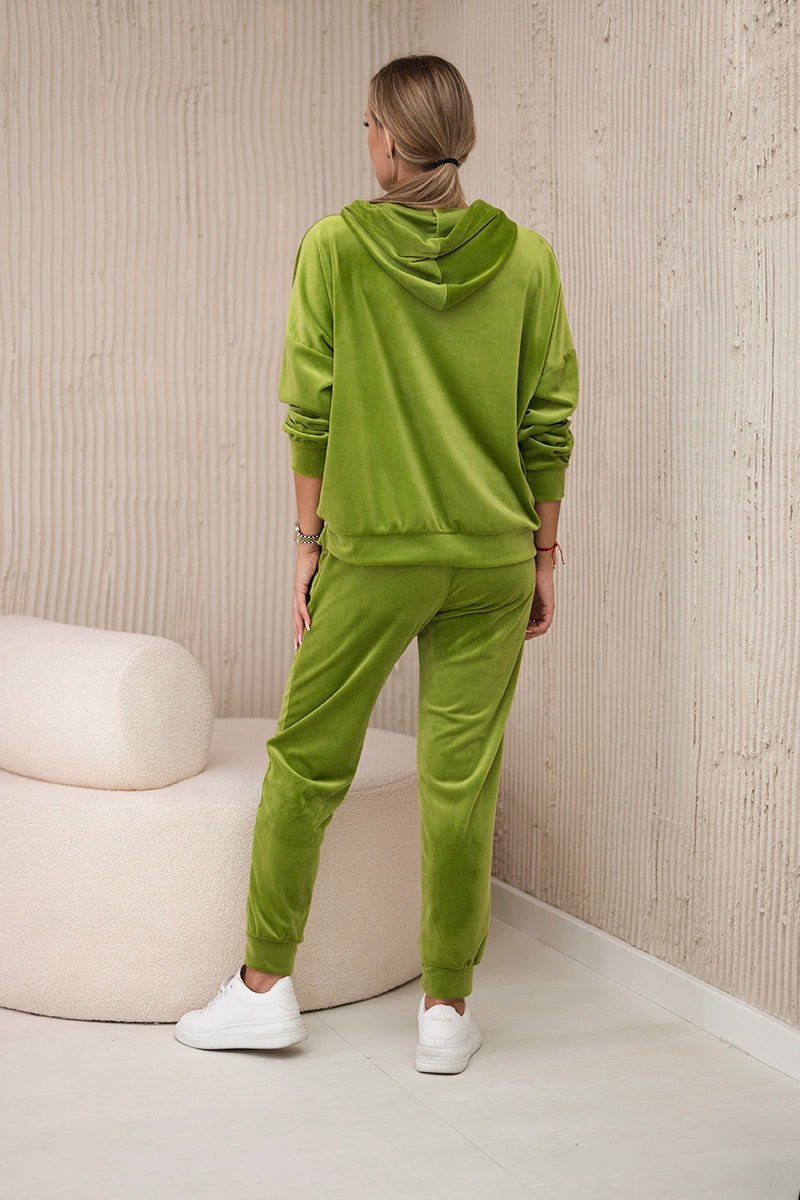 Velour set of sweatshirt + pants 5629Q / – Kiwi цвет / color | Lexline Fashion