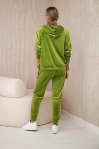 Velour set of sweatshirt + pants 5629Q / – Kiwi цвет / color | Lexline Fashion