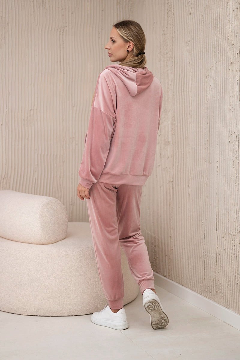 Velour set of sweatshirt + pants 5629Q / – Powder цвет / color | Lexline Fashion
