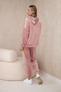 Velour set of sweatshirt + pants 5629Q / – Powder цвет / color | Lexline Fashion