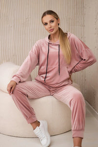 Velour set of sweatshirt + pants 5629Q / – Powder цвет / color | Lexline Fashion