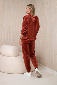 Velour set of sweatshirt + pants 5629Q / – Russet цвет / color | Lexline Fashion