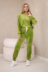 Velour set sweatshirt + pants 6549 / – Kiwi цвет / color | Lexline Fashion