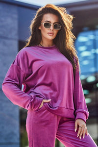 Velour set sweatshirt + pants 6549 / – Purple цвет / color | Lexline Fashion