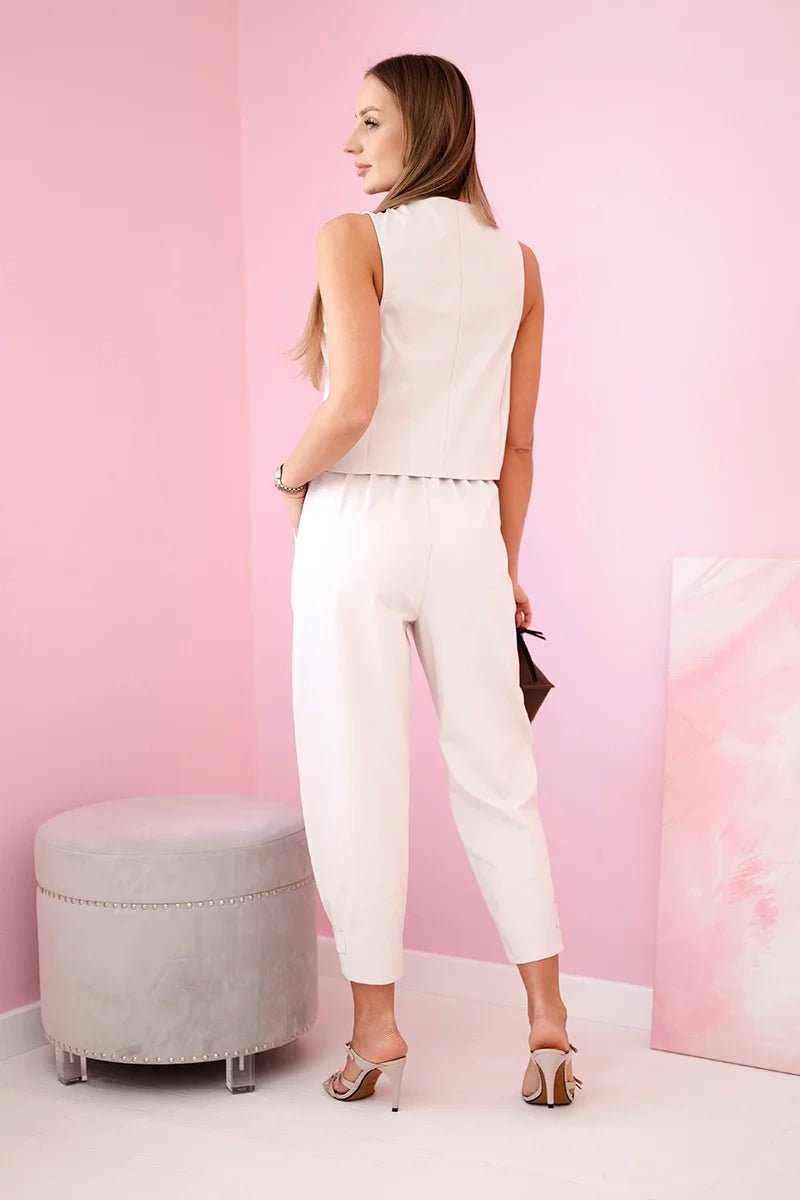 Vest + pants set 7135 / – Beige цвет / color | Lexline Fashion