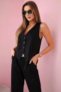 Vest + pants set 7135 / – Black цвет / color | Lexline Fashion