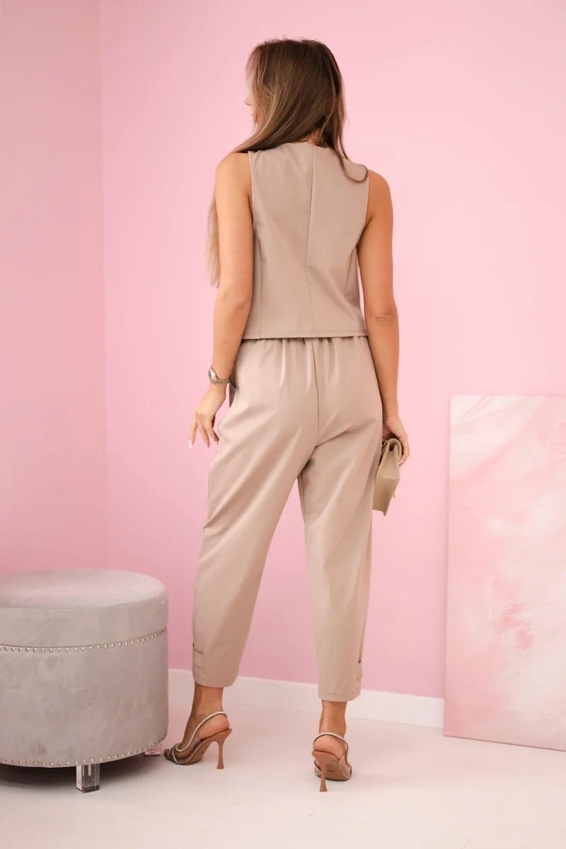 Vest + pants set 7135 / – Camel цвет / color | Lexline Fashion