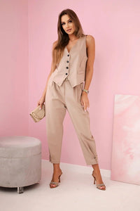 Vest + pants set 7135 / – Camel цвет / color | Lexline Fashion