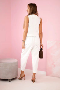 Vest + pants set 7135 / – Ecru цвет / color | Lexline Fashion