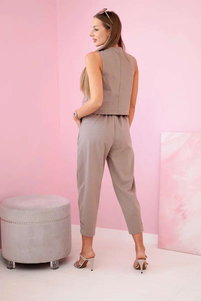 Vest + pants set 7135 / – Fango цвет / color | Lexline Fashion