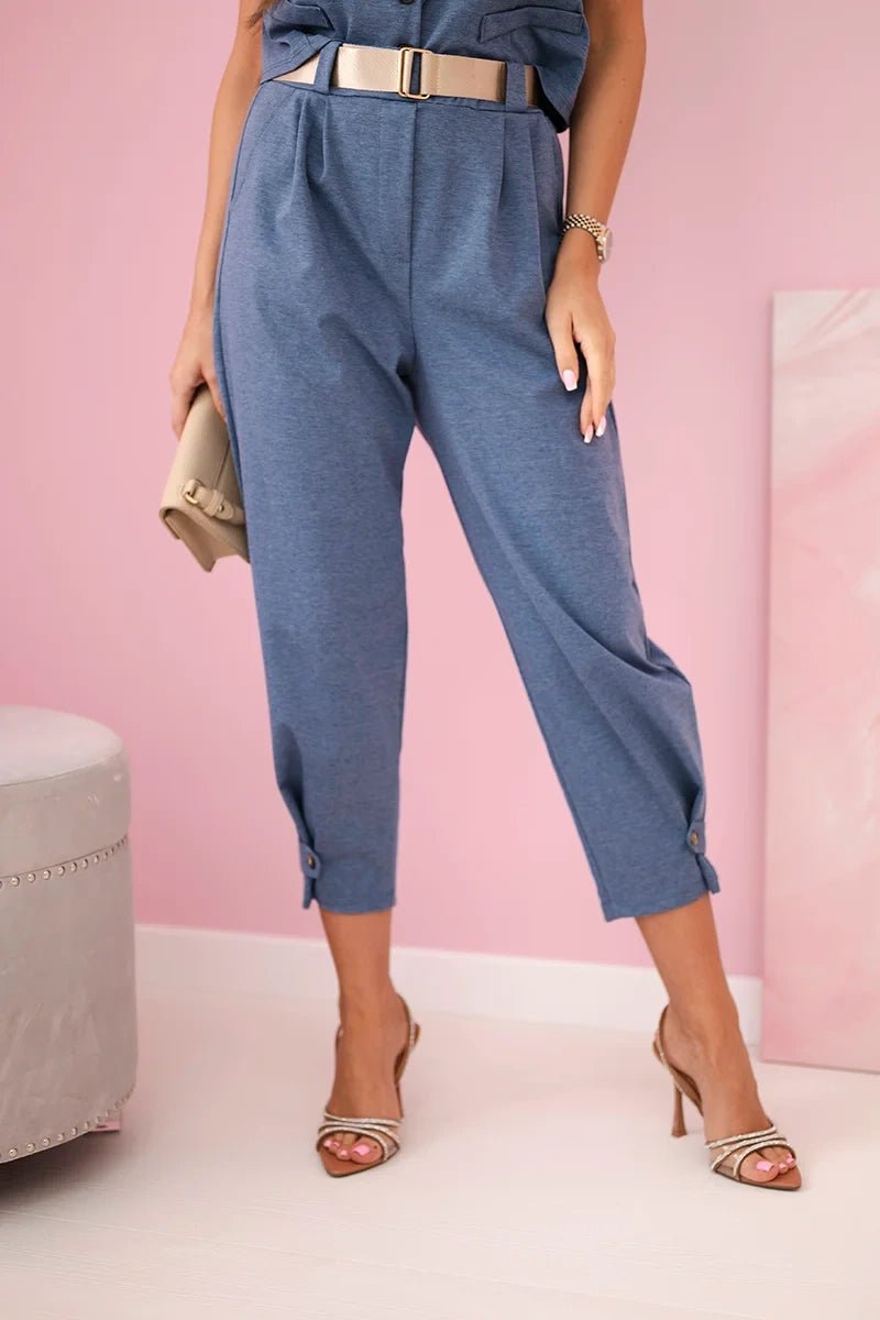 Vest + pants set 7135 / – Jeans || Melange цвет / color | Lexline Fashion