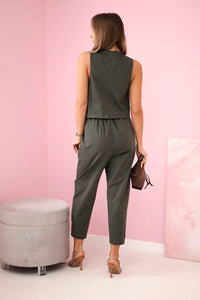 Vest + pants set 7135 / – Khaki цвет / color | Lexline Fashion